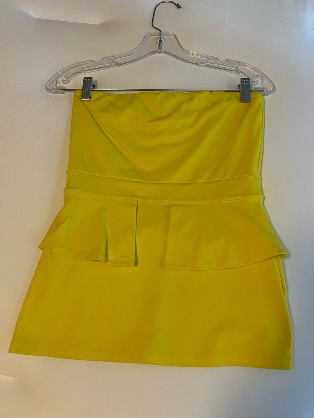 Susana Monaco Bright Yellow Peplum Tube Top